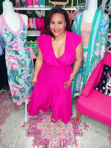 Resort Pink Wrap Dress